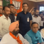 पंजाब में होने वाले उपचुनावों को देखते हुए गुजरात के पूर्व मुख्यमंत्री एवं पंजाब प्रभारी श्री विजय रुपाणी जी बरनाला में प्रेस को संबोधित करते हुए |