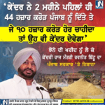 ਝੋਨੇ ਦੀ ਖਰੀਦ ਲਈ ਕੇਂਦਰ ਸਰਕਾਰ ਨੇ ਪੰਜਾਬ ਸਰਕਾਰ ਨੂੰ ਪਹਿਲਾਂ ਹੀ 44 ਹਜਾਰ ਕਰੋੜ ਰੁਪਆ ਦਿੱਤਾ… ਪੰਜਾਬ ਸਰਕਾਰ ਕੋਲ ਝੋਨਾ ਖਰੀਦਣ ਲਈ ਪੈਸਿਆਂ ਦੀ ਕੋਈ ਕਮੀ ਨਹੀਂ