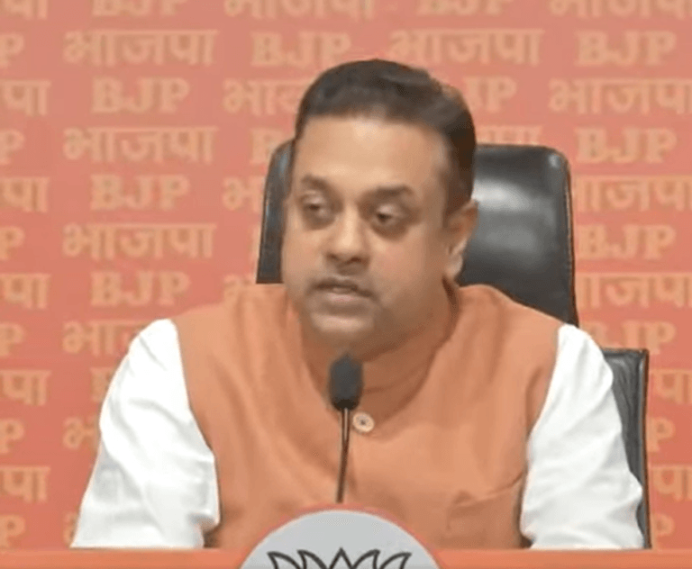 BJP National Spokesperson Dr. Sambit Patra addresses press conference at BJP headquarters, New Delhi.