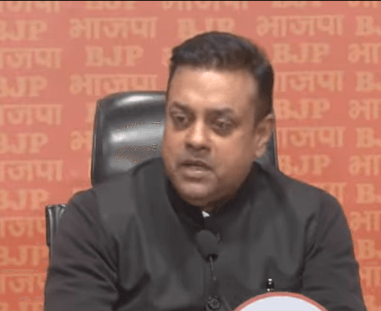 BJP National Spokesperson Dr. Sambit Patra addresses press conference at BJP HQ, New Delhi.
