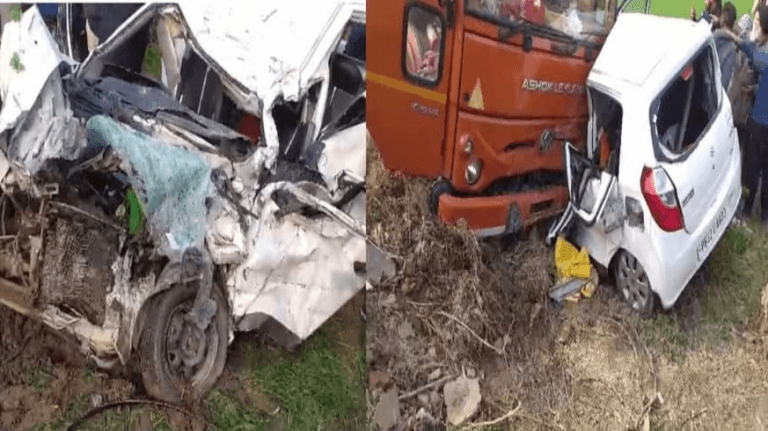 ਗੜ੍ਹਸ਼ੰਕਰ ਵਿਚ ਵਾਪਰਿਆ ਵੱਡਾ ਹਾਦਸਾ ਕੈਂਟਰ ਤੇ ਆਲਟੋ ਕਾਰ ਦੀ ਹੋਈ ਭਿਆਨਕ ਟੱਕਰ