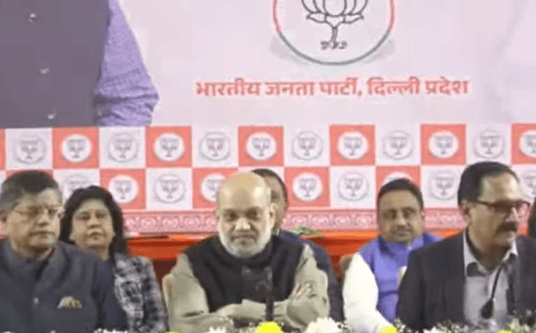 केन्द्रीय गृह एवं सहकारिता मंत्री Amit Shah दिल्ली विधानसभा चुनाव-2025 के लिए भाजपा के संकल्प पत्र जारी किया।