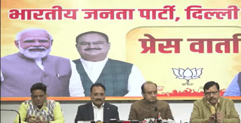 State President – Virendra Sachdeva & BJP National Spokesperson & MP Sudhanshu Trivedi are addressing a Press Conference.
