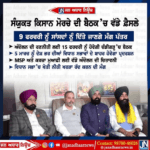 ਸੰਯੁਕਤ ਕਿਸਾਨ ਮੋਰਚੇ ਦੀ ਬੈਠਕ ਵਿੱਚ ਵੱਡੇ ਫੈਸਲੇ I
