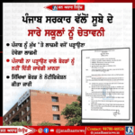 ਪੰਜਾਬ ਸਰਕਾਰ ਵੱਲੋਂ ਸੂਬੇ ਦੇ ਸਾਰੇ ਸਕੂਲਾਂ ਨੂੰ ਚੇਤਾਵਨੀ। ਪੰਜਾਬੀ ਪੜਾਣਾ ਹੋਵੇਗਾ ਲਾਜ਼ਮੀ।