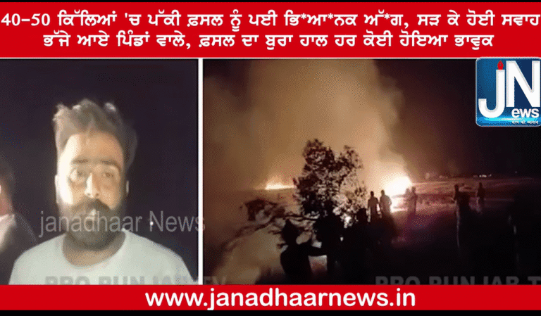 Breaking News: ਕਿਤੇ ਗੜੇ ਮਾਰੀ ਤੇ ਕਿਤੇ ਅੱਗ ਪੰਜਾਬ ਦੇ ਸੰਗਰੂਰ ਦੇ ਨਾਲ ਲੱਗਦੇ ਪਿੰਡ ਦੇ 40- 50 ਕਿੱਲੇ ਖੜੀ ਫਸਲ ਨੂੰ ਲੱਗੀ ਭਿਆਨਕ ਅੱਗ